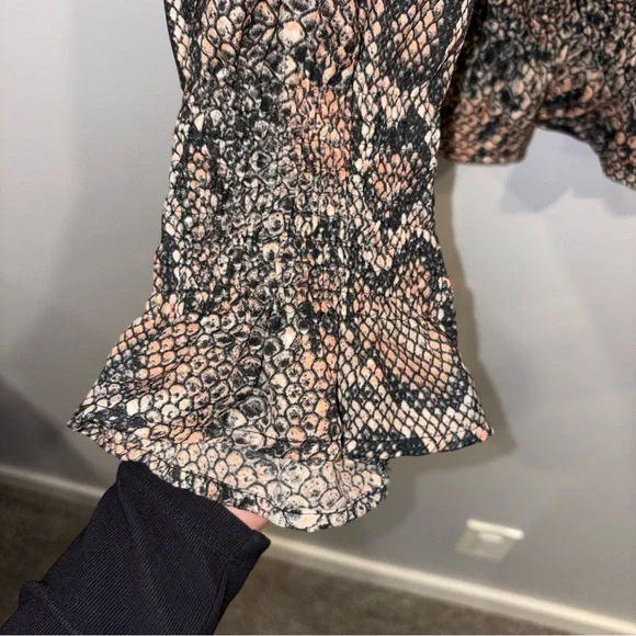 Snake Print Ruffle Blouse - Picture 3 of 4